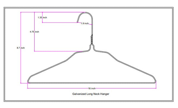 Long Neck Hanger 12.0 Gauge Galvanized Finish